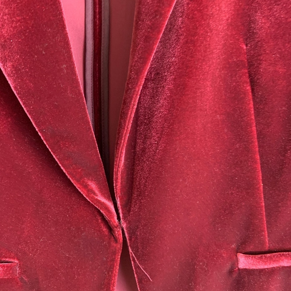 Amanda &. Chelsea Velvet Blazer - Red - Picture 3 of 12